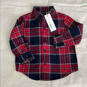 NWT Janie and Jack Red & Blue Plaid Shirt